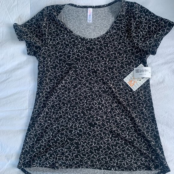 LuLaRoe Tops - NWT LuLaRoe Classic T Size XS Black with White Stars